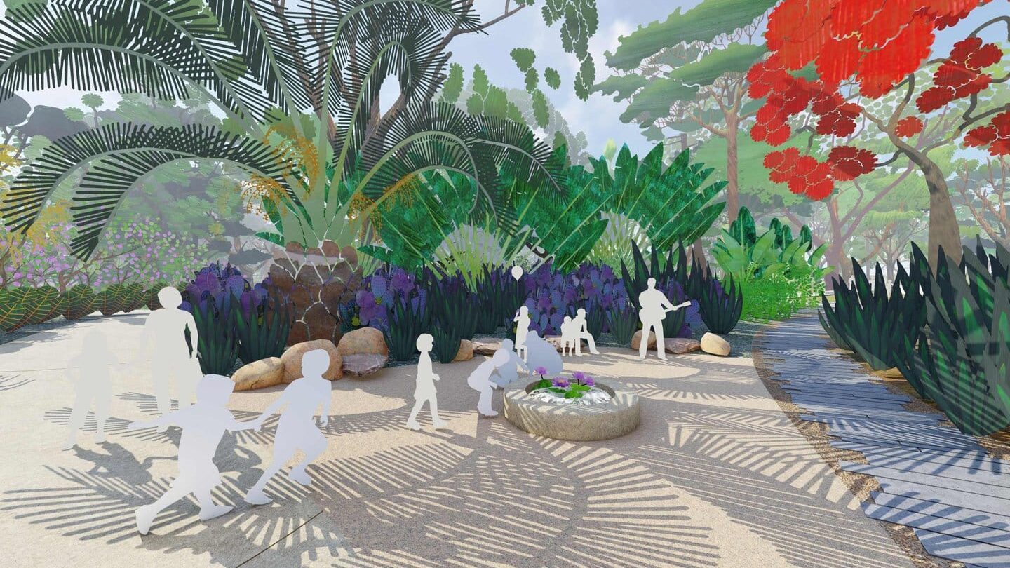 The Global Collection Garden—with three acres of themed tropical, subtropical, and arid zones—demonstrates a wide variety of diverse and beautiful plants from around the world that flourish in Houston’s climate