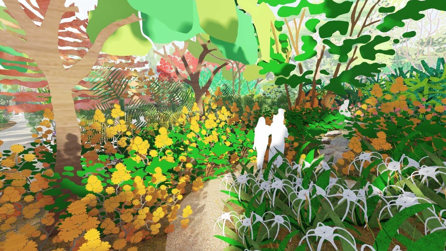 The Global Collection Garden—with three acres of themed tropical, subtropical, and arid zones—demonstrates a wide variety of diverse and beautiful plants from around the world that flourish in Houston’s climate